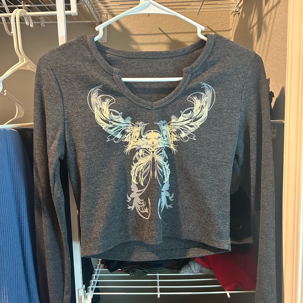 Charcoal Graphic Long Sleeve Sweatshirt
